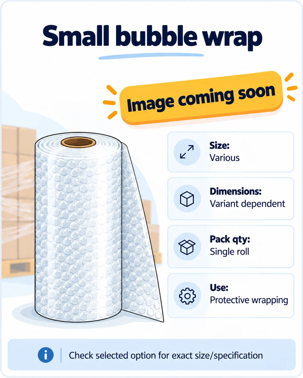 Illustration of Small Bubble Wrap Rolls for Parcels