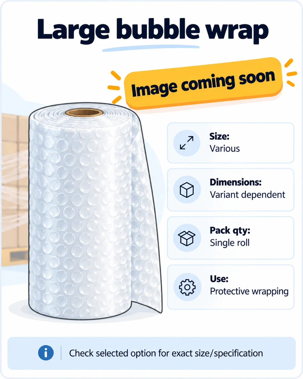 Illustration of Large Bubble Wrap Rolls for Packing
