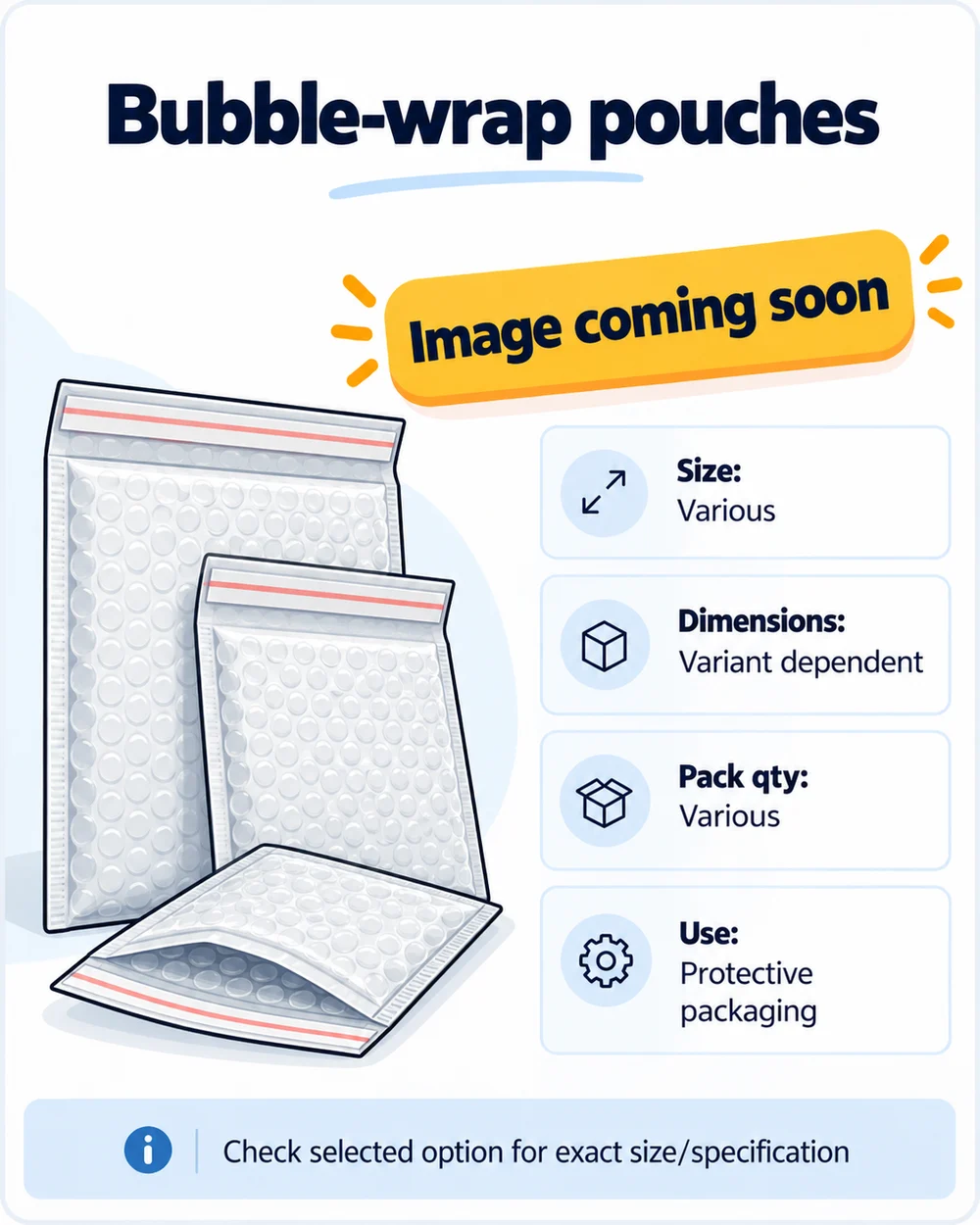 Illustration of Bubble Pouches for Protective Packaging
