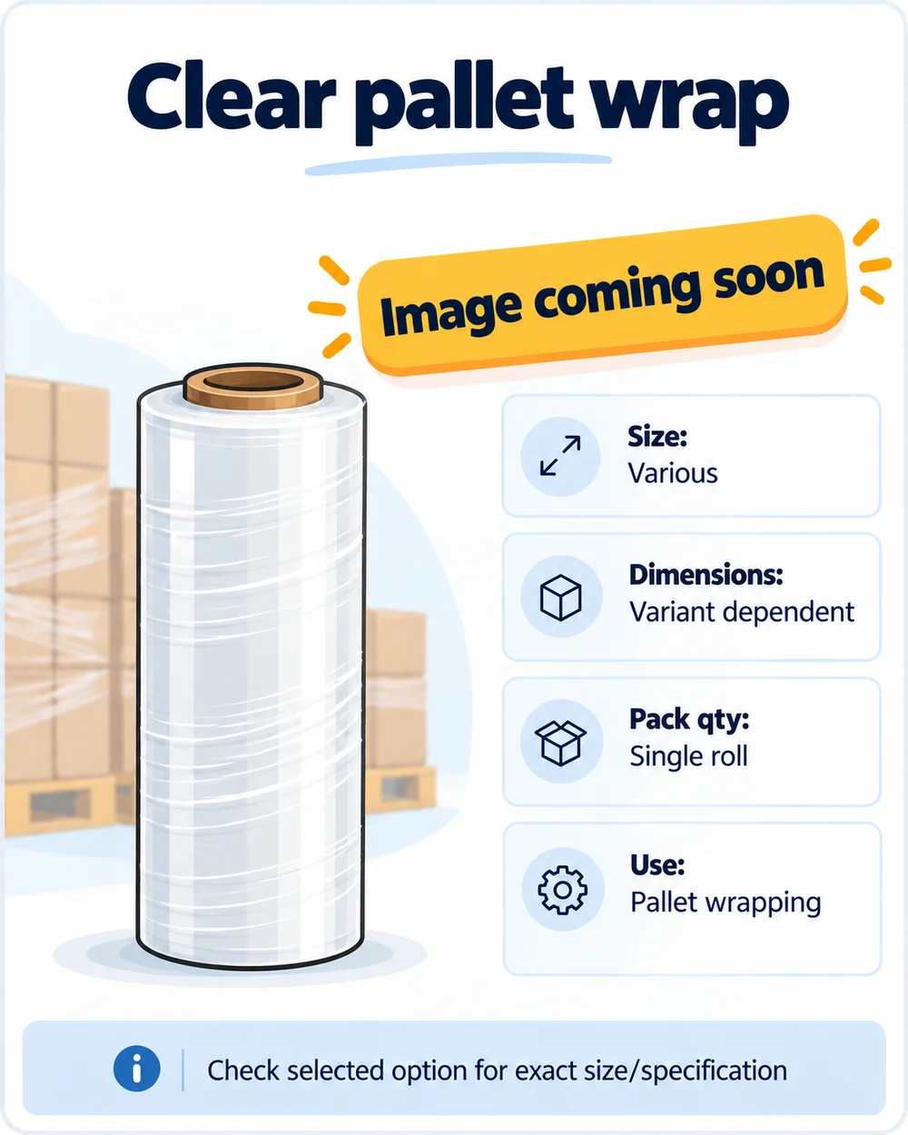 Illustration of Clear Pallet Stretch Wrap Rolls