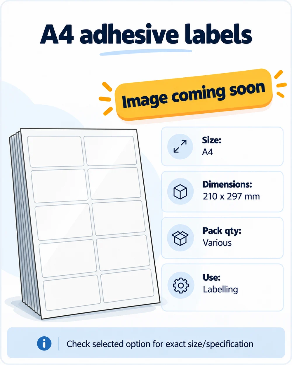 Illustration of A4 Self-Adhesive Sheet Labels
