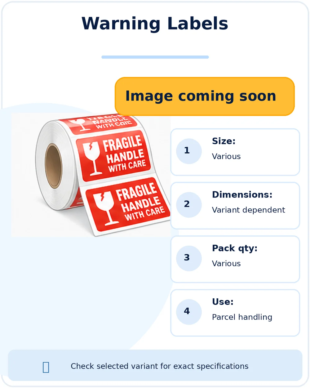 Illustration of Fragile & Heavy Parcel Warning Labels