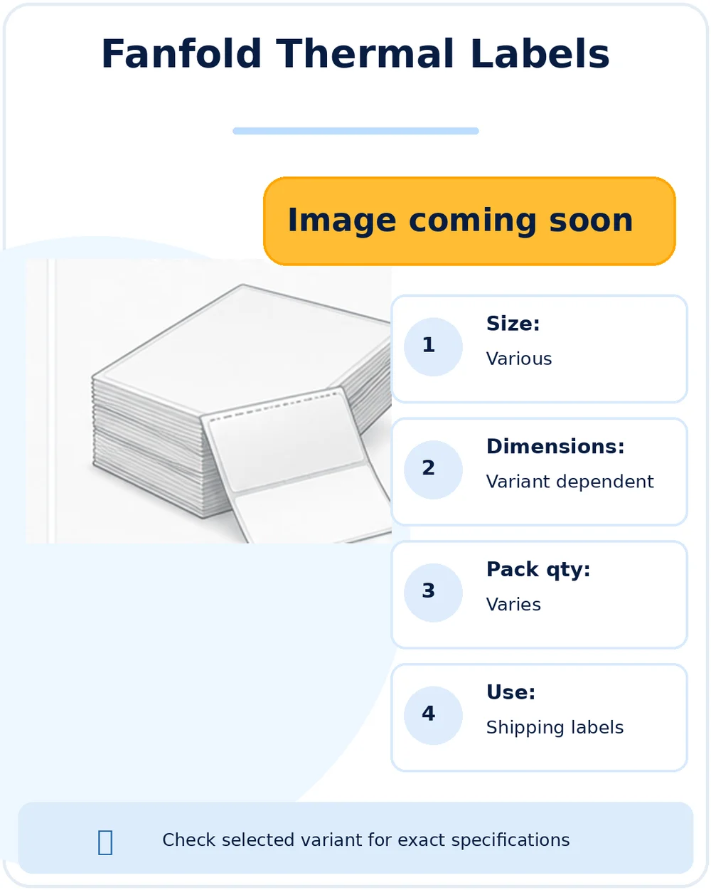 Illustration of 4 × 6 Fanfold Thermal Shipping Labels — 1,000