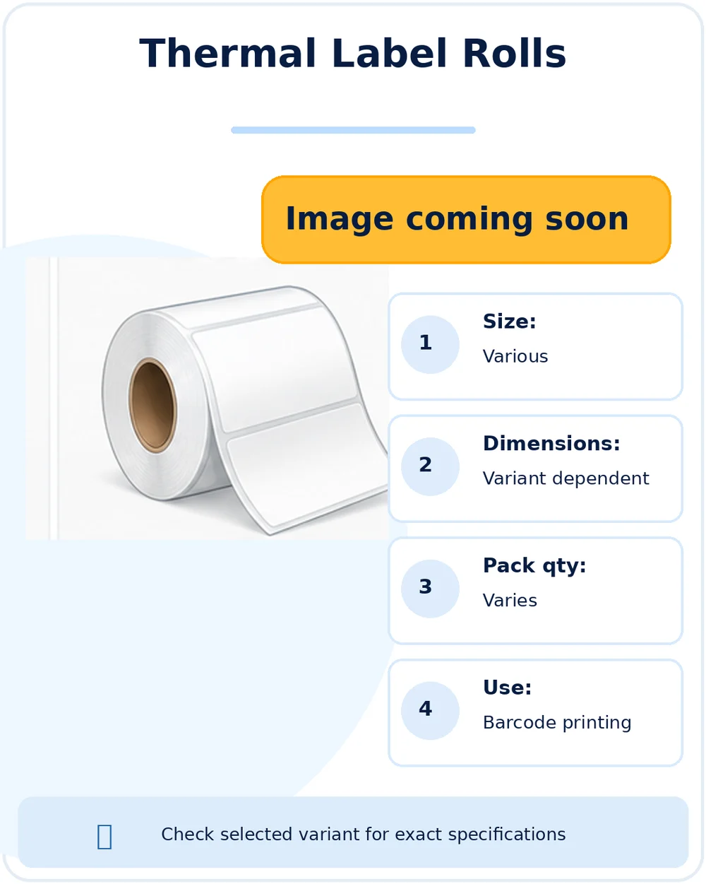 Illustration of Direct Thermal Label Rolls — Product & Shipping Labels