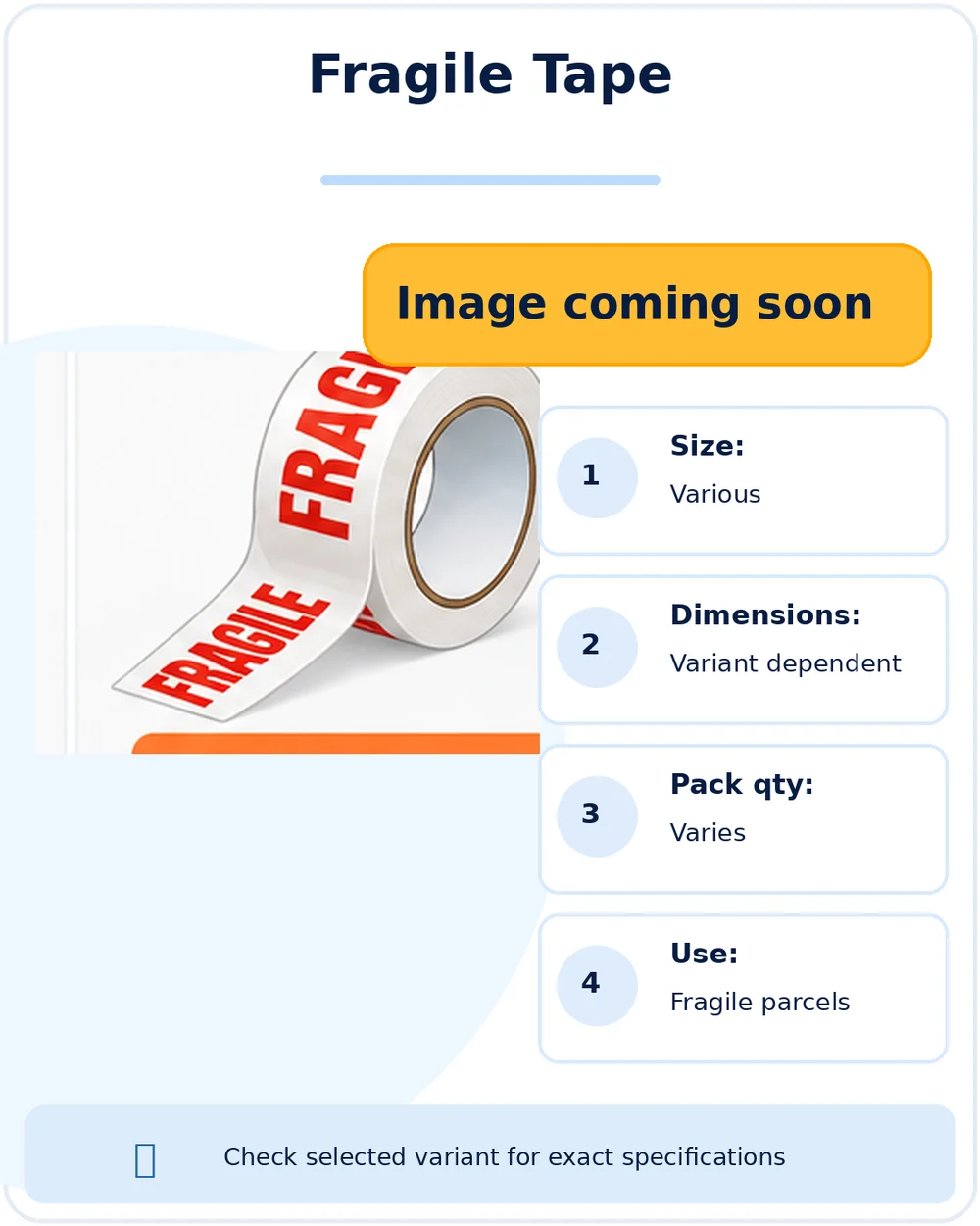 Illustration of Fragile Printed Packing Tape Rolls