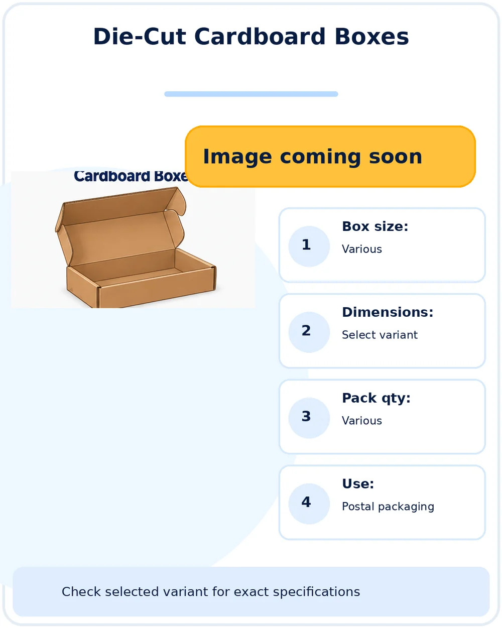 Illustration of Brown 070502 Die Cut Postal Boxes — Pack of 50