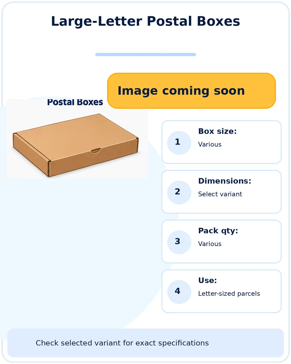 Illustration of PIP Large Letter Postal Boxes — Packs of 50