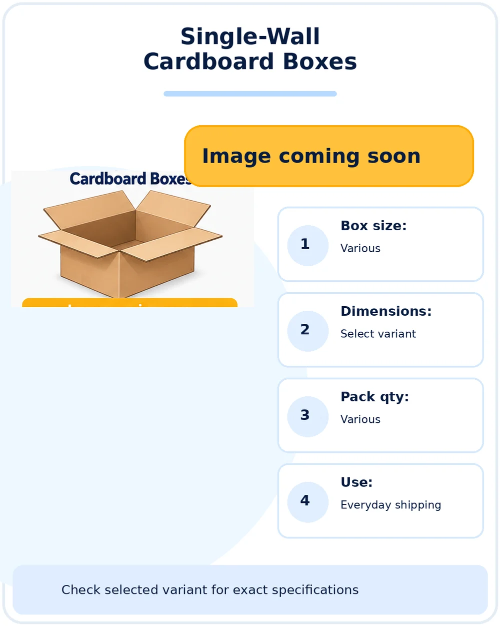 Illustration of Single Wall Cardboard Packing Boxes
